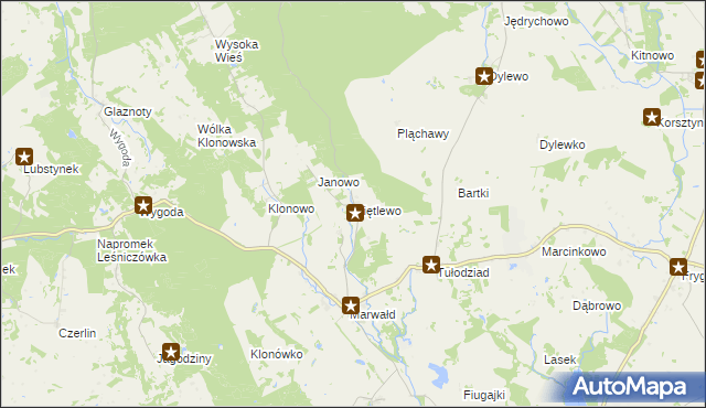 mapa Giętlewo, Giętlewo na mapie Targeo