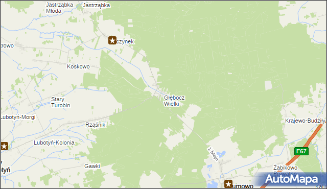 mapa Głębocz Wielki, Głębocz Wielki na mapie Targeo
