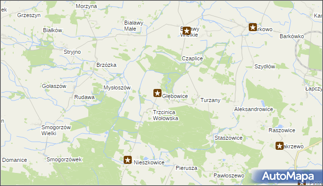 mapa Głębowice gmina Wińsko, Głębowice gmina Wińsko na mapie Targeo