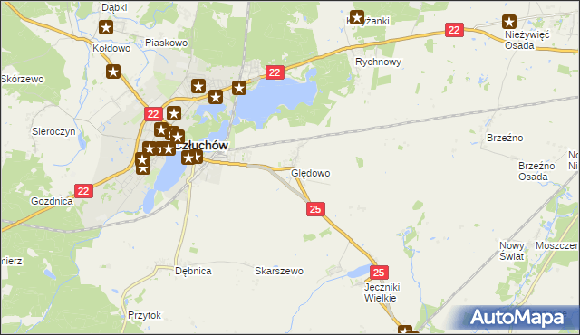 mapa Ględowo, Ględowo na mapie Targeo