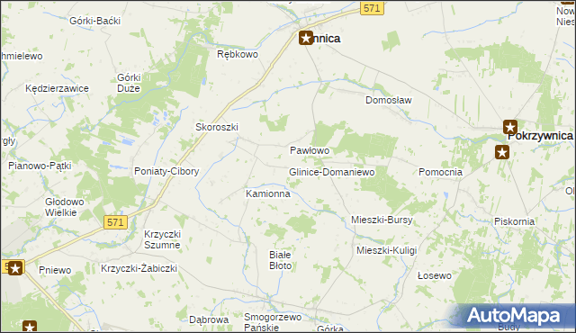 mapa Glinice-Domaniewo, Glinice-Domaniewo na mapie Targeo