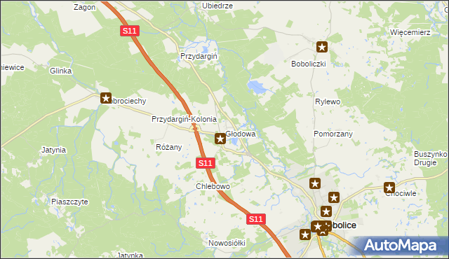 mapa Głodowa, Głodowa na mapie Targeo