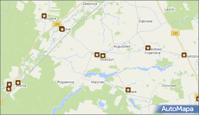 mapa Głubczyn, Głubczyn na mapie Targeo