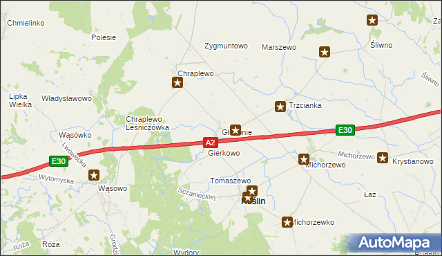 mapa Głuponie, Głuponie na mapie Targeo