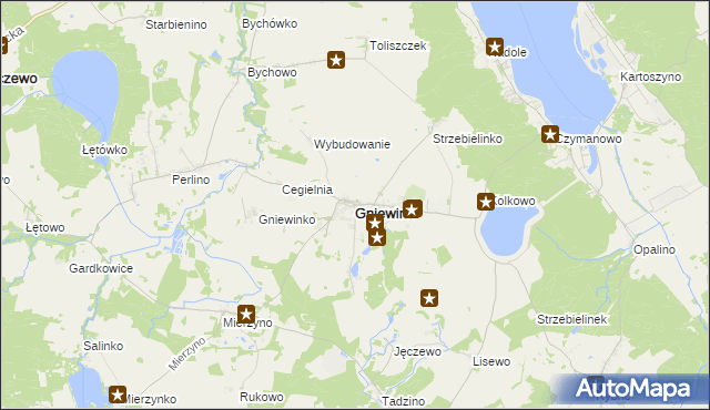 mapa Gniewino, Gniewino na mapie Targeo