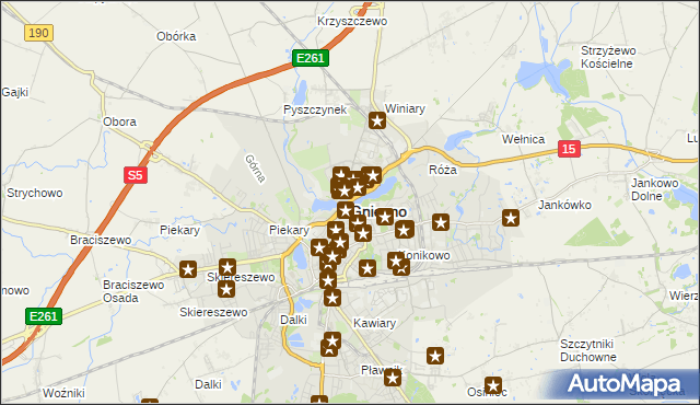 mapa Gniezna, Gniezno na mapie Targeo