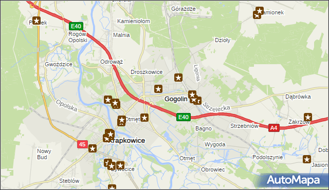 mapa Gogolin powiat krapkowicki, Gogolin powiat krapkowicki na mapie Targeo