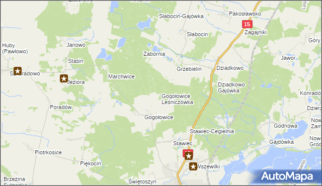 mapa Gogołowice Leśniczówka, Gogołowice Leśniczówka na mapie Targeo