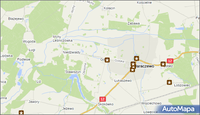 mapa Gola gmina Jaraczewo, Gola gmina Jaraczewo na mapie Targeo