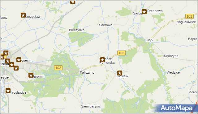 mapa Gołańcz Pomorska, Gołańcz Pomorska na mapie Targeo