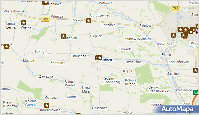 mapa Gołcza, Gołcza na mapie Targeo