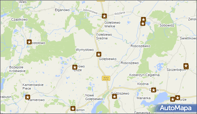 mapa Gołębiewko gmina Trąbki Wielkie, Gołębiewko gmina Trąbki Wielkie na mapie Targeo