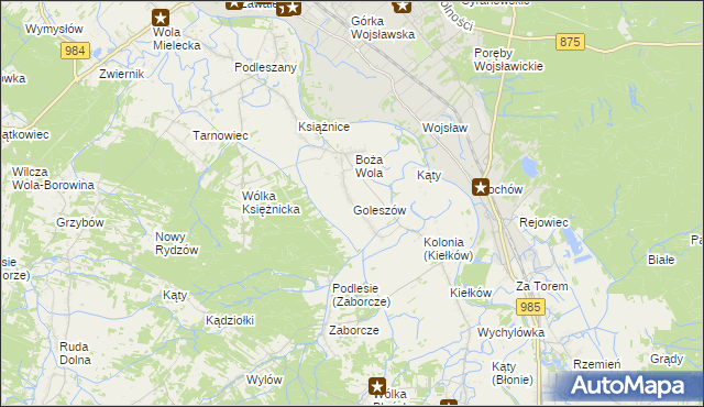 mapa Goleszów gmina Mielec, Goleszów gmina Mielec na mapie Targeo