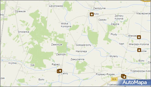 mapa Gołowierzchy, Gołowierzchy na mapie Targeo