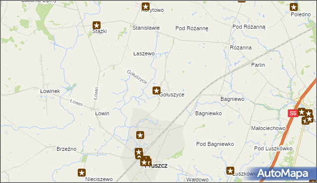 mapa Gołuszyce, Gołuszyce na mapie Targeo