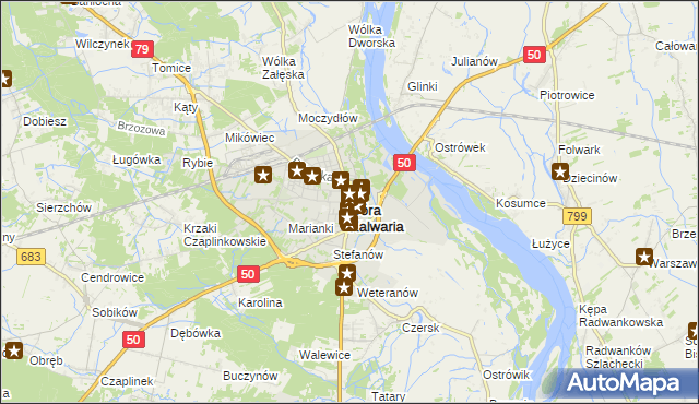 mapa Góra Kalwaria, Góra Kalwaria na mapie Targeo