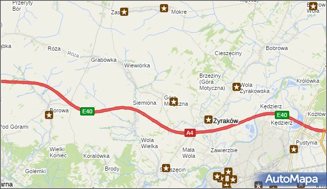 mapa Góra Motyczna, Góra Motyczna na mapie Targeo