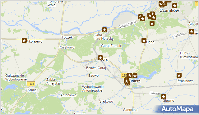 mapa Goraj gmina Lubasz, Goraj gmina Lubasz na mapie Targeo