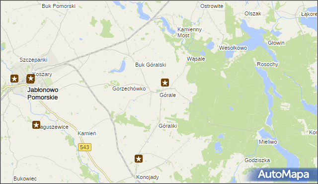 mapa Górale gmina Jabłonowo Pomorskie, Górale gmina Jabłonowo Pomorskie na mapie Targeo