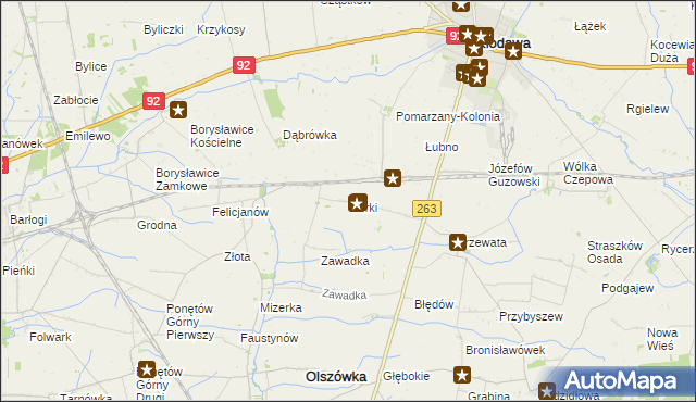 mapa Górki gmina Kłodawa, Górki gmina Kłodawa na mapie Targeo