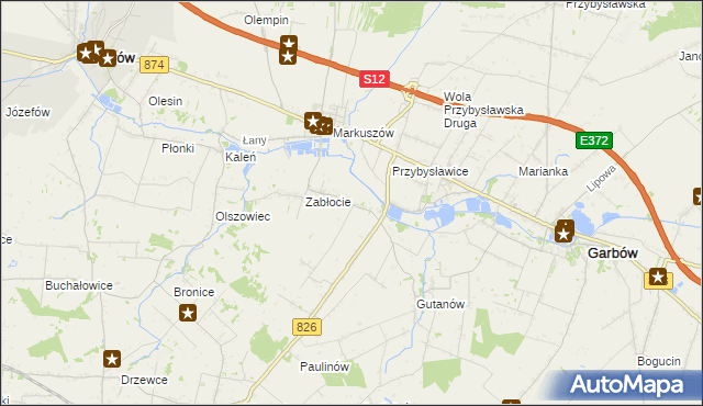 mapa Góry gmina Markuszów, Góry gmina Markuszów na mapie Targeo