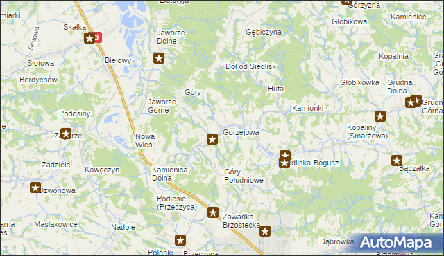 mapa Gorzejowa, Gorzejowa na mapie Targeo