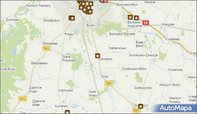 mapa Gorzewo gmina Sierpc, Gorzewo gmina Sierpc na mapie Targeo