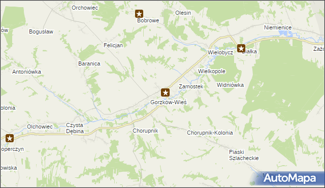 mapa Gorzków-Osada, Gorzków-Osada na mapie Targeo