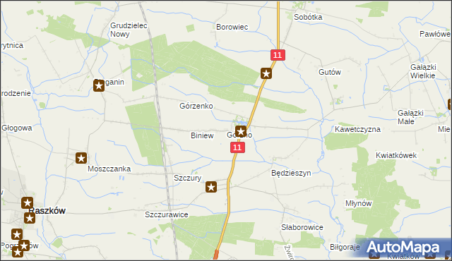 mapa Górzno gmina Ostrów Wielkopolski, Górzno gmina Ostrów Wielkopolski na mapie Targeo