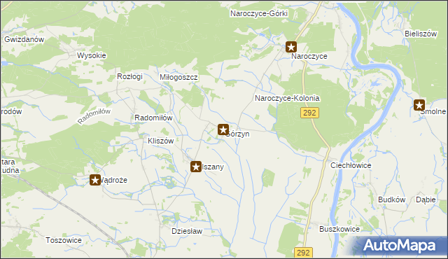 mapa Górzyn gmina Rudna, Górzyn gmina Rudna na mapie Targeo