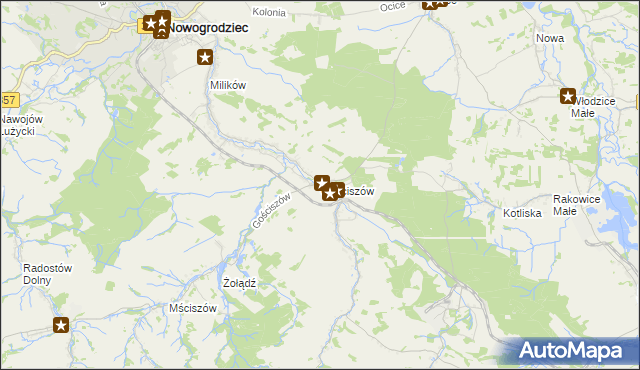 mapa Gościszów, Gościszów na mapie Targeo