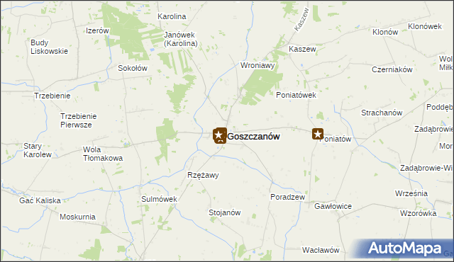 mapa Goszczanów, Goszczanów na mapie Targeo