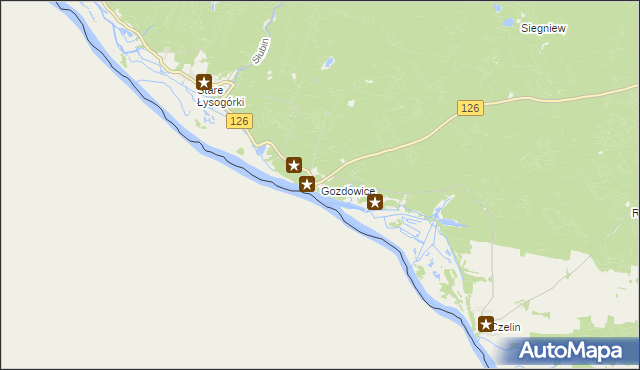 mapa Gozdowice, Gozdowice na mapie Targeo