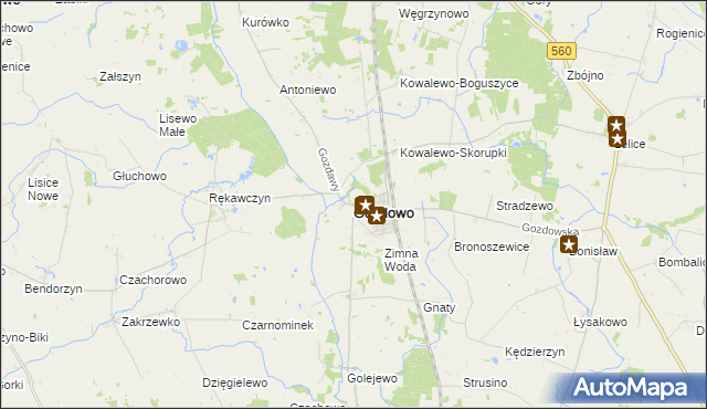 mapa Gozdowo powiat sierpecki, Gozdowo powiat sierpecki na mapie Targeo