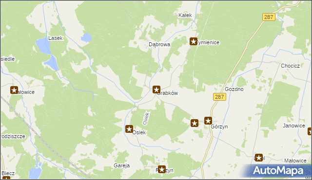 mapa Grabków gmina Lubsko, Grabków gmina Lubsko na mapie Targeo