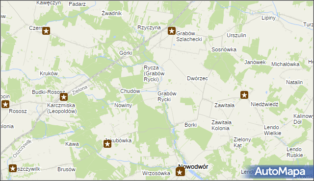 mapa Grabów Rycki, Grabów Rycki na mapie Targeo