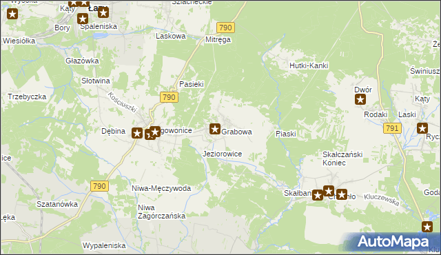 mapa Grabowa gmina Łazy, Grabowa gmina Łazy na mapie Targeo