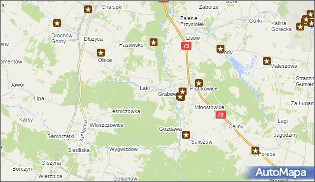 mapa Grabowiec gmina Chmielnik, Grabowiec gmina Chmielnik na mapie Targeo