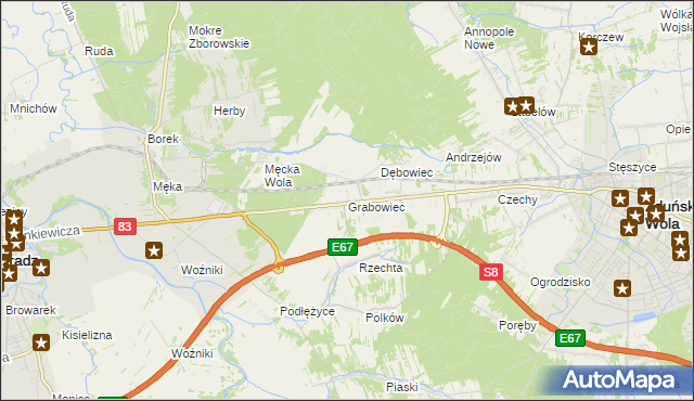 mapa Grabowiec gmina Sieradz, Grabowiec gmina Sieradz na mapie Targeo