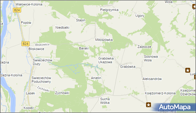 mapa Grabówka Ukazowa, Grabówka Ukazowa na mapie Targeo