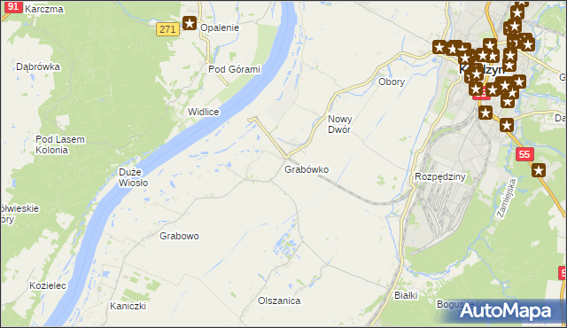 mapa Grabówko gmina Kwidzyn, Grabówko gmina Kwidzyn na mapie Targeo