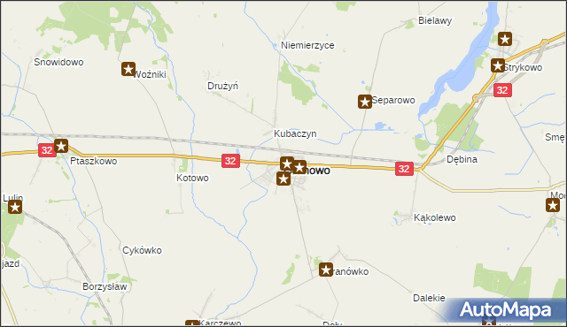 mapa Granowo powiat grodziski, Granowo powiat grodziski na mapie Targeo