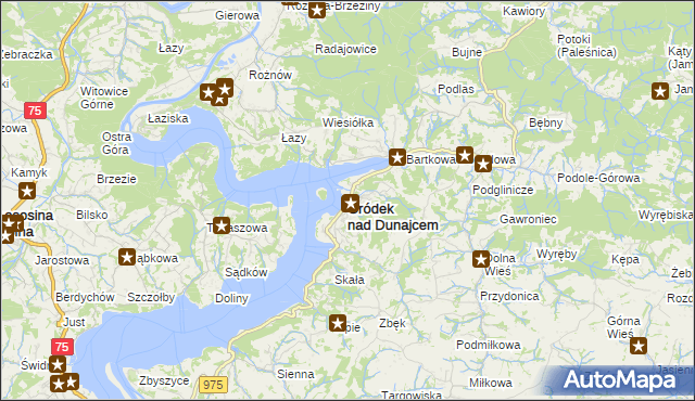 mapa Gródek nad Dunajcem, Gródek nad Dunajcem na mapie Targeo