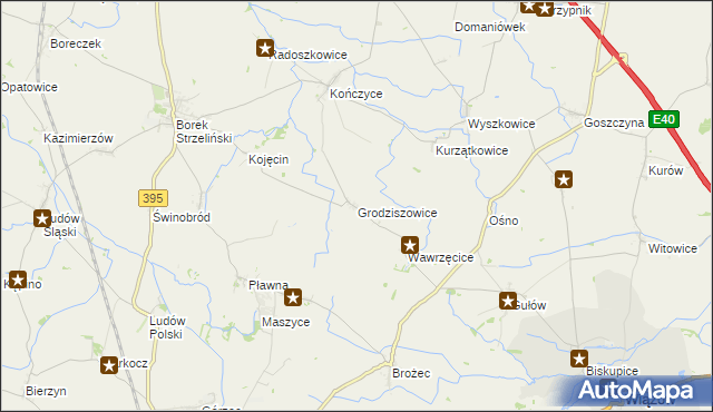 mapa Grodziszowice, Grodziszowice na mapie Targeo