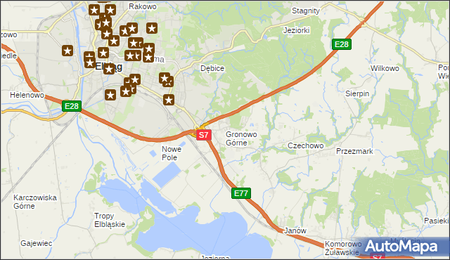 mapa Gronowo Górne, Gronowo Górne na mapie Targeo