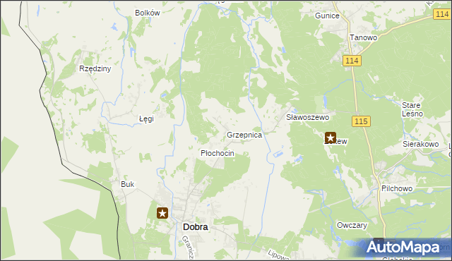 mapa Grzepnica, Grzepnica na mapie Targeo