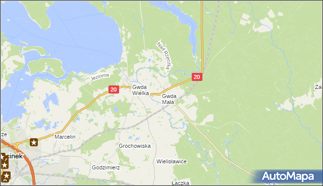 mapa Gwda Mała, Gwda Mała na mapie Targeo