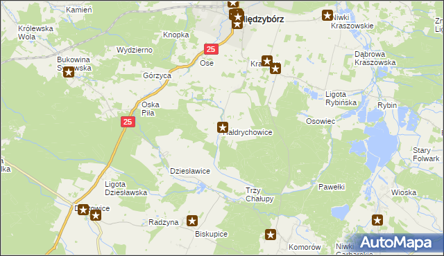 mapa Hałdrychowice, Hałdrychowice na mapie Targeo