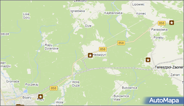 mapa Hedwiżyn, Hedwiżyn na mapie Targeo