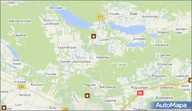 mapa Helenów gmina Gostynin, Helenów gmina Gostynin na mapie Targeo